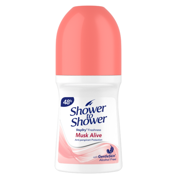 Shower to Shower Musk Alive Anti-Perspirant Roll-On 50 ml
