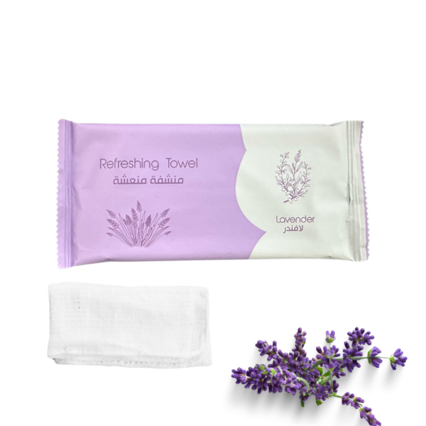 Cotton Soft And Wet Towel Size 16 x 16 cm With lavender