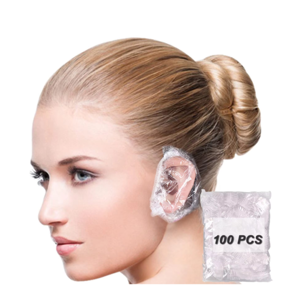 Disposable Ear Covers for Showering, Waterproof Plastic Ear Shower Caps, Ear Protectors