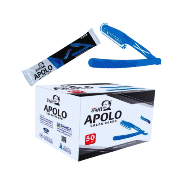 Swift Apollo Razor Blades - 50 Pcs | Premium Stainless Steel Double-Edge Blades for Safety Razors | Ultra-Sharp and Long-Lasting Shaving Blades