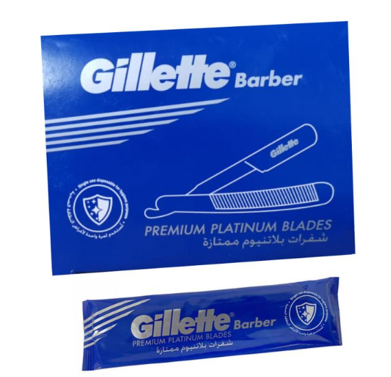 Gillette Premium Platinum Blades Straight Edge Razors - 50 Razors