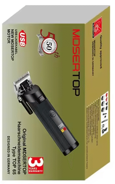MDSERTOP Top65 Carbon Steel Blade 90 Minutes USB Rechargeable Professional Electric Hair Clipper for Men