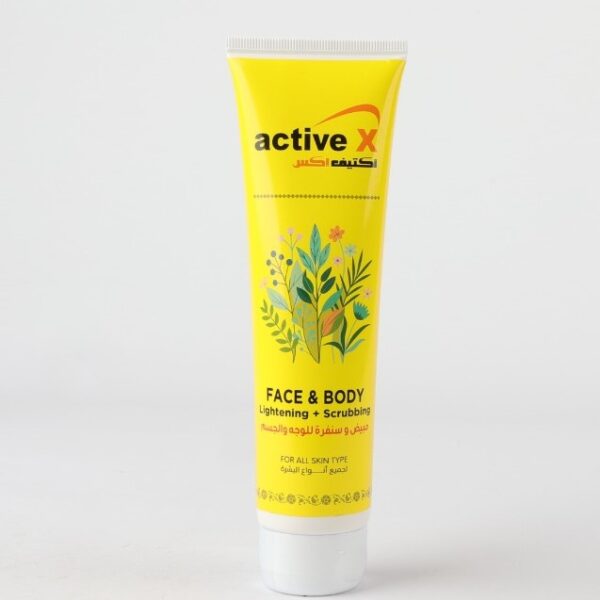 ActiveX Face & Body Exfoliating Scrub (150 ml tube) – Skin Lightening, Brightening & Hydrating Cream with Argan Oil, Niacinamide for Radiant, Smooth, and Glowing Skin
